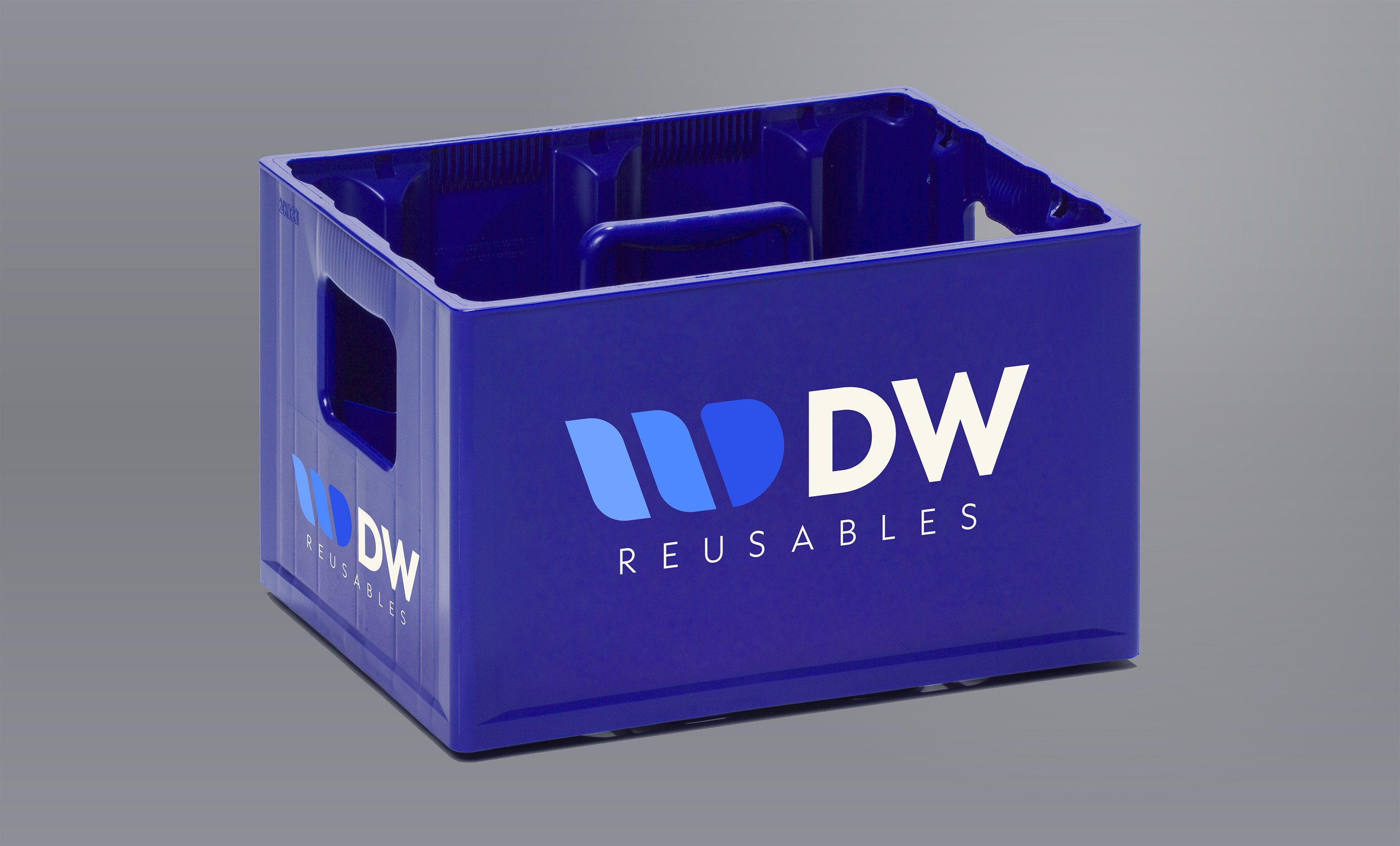 Apon Crate | DW Reusables Traditional crate specially developed for Apo bottles. The large central handle makes the crate easy to carry. Ideal for screen printing.